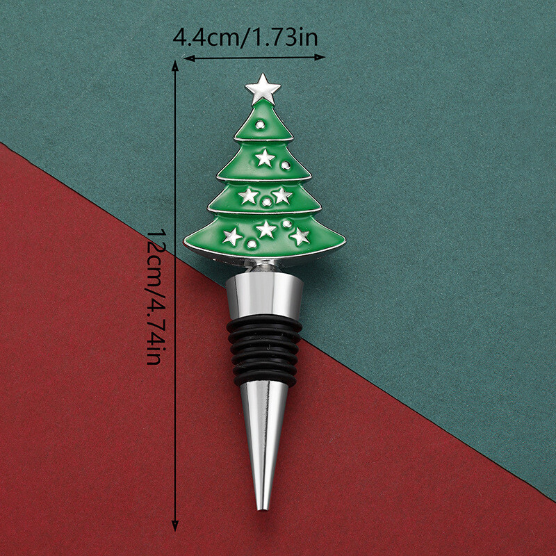 1db fém bordugó karácsonyfa borosüveg dugó, kitáguló italos palack dugó pezsgősüveg dugó dekoráció
