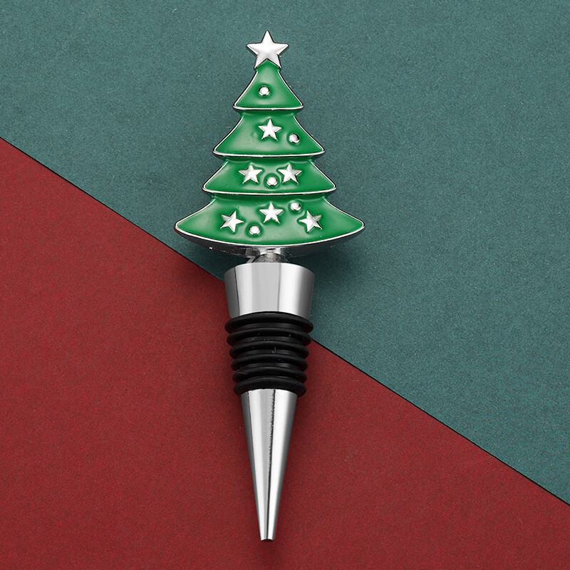 1db fém bordugó karácsonyfa borosüveg dugó, kitáguló italos palack dugó pezsgősüveg dugó dekoráció