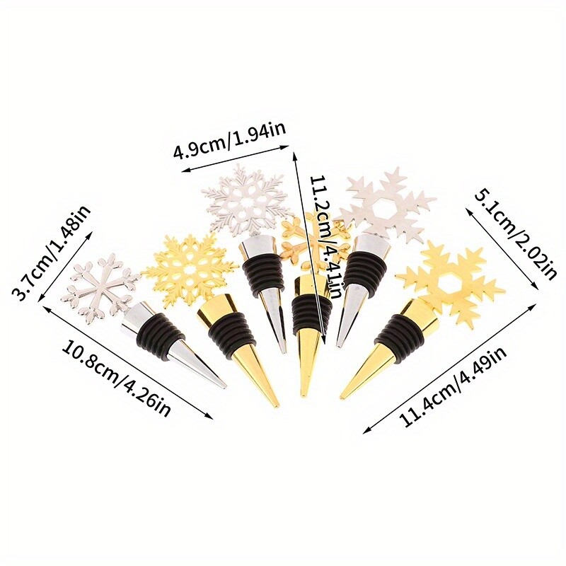 1db karácsonyi hópehely dekoratív bordugók palack dekoráció kézműves ötvözet palackdugó Otthoni bár Bortartozékok Eszközök