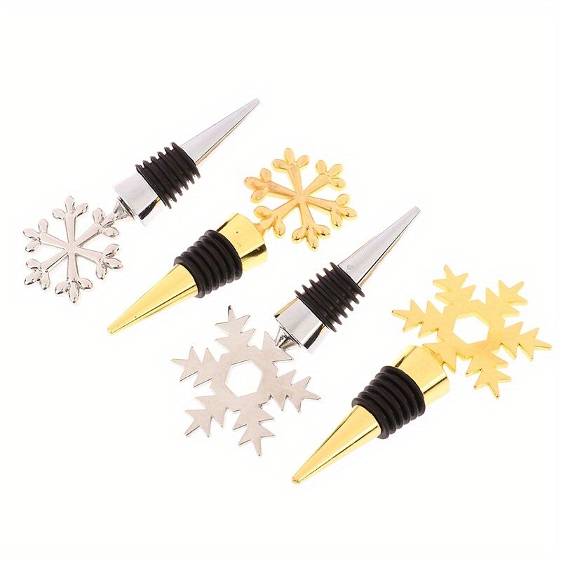 1db karácsonyi hópehely dekoratív bordugók palack dekoráció kézműves ötvözet palackdugó Otthoni bár Bortartozékok Eszközök