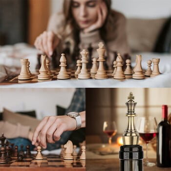 Μεταλλικό πώμα μπουκαλιών Chess King/Queen Design Wine Champagne Saver Stoppers Beer Seal Wine Stoppers Μοναδικό δώρο αξεσουάρ κρασιού