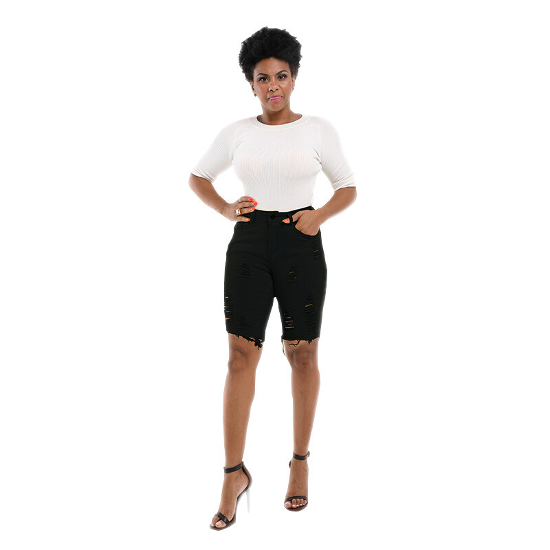 Jauna pavasara un vasaras Amazon ārējās tirdzniecības neatkarīga stacija konfekšu krāsa saplēsti liela izmēra sieviešu džinsi sievietēm 2023 jauns stils