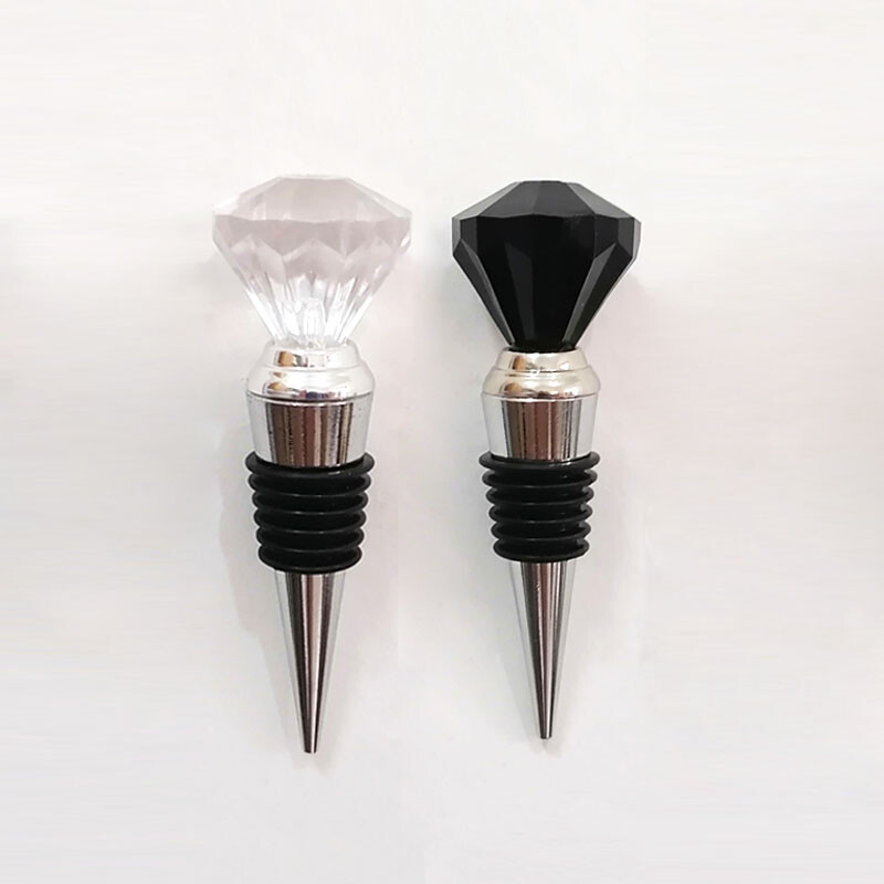 Arany/ezüst bordugó akril gyémánt alakú újrafelhasználható bordugók italtömítéshez, szivárgásmentes vörösboros palackkupak ajándékokhoz