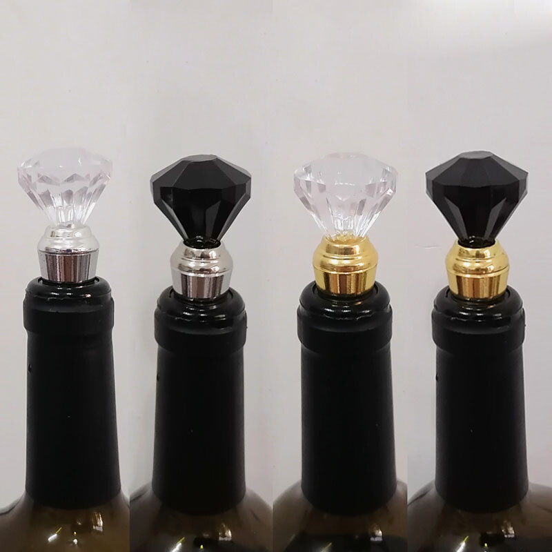 Arany/ezüst bordugó akril gyémánt alakú újrafelhasználható bordugók italtömítéshez, szivárgásmentes vörösboros palackkupak ajándékokhoz