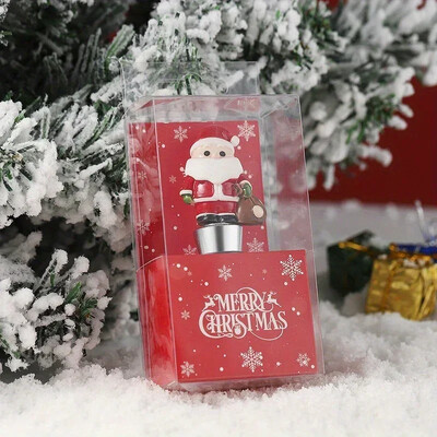 1db karácsonyi ajándékok bordugók bár parti dekoráció kézműves hóember frissen tartó bor pezsgődugó otthoni bár üveg dekoráció