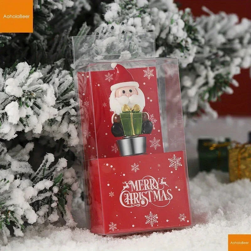 1db karácsonyi ajándékok bordugók bár parti dekoráció kézműves hóember frissen tartó bor pezsgődugó otthoni bár üveg dekoráció