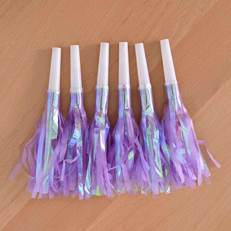 12 db Színes bojtfújó sárkány játék síp születésnapi buli esküvői dekoráció fesztivál party hangulat ujjongó kellékek