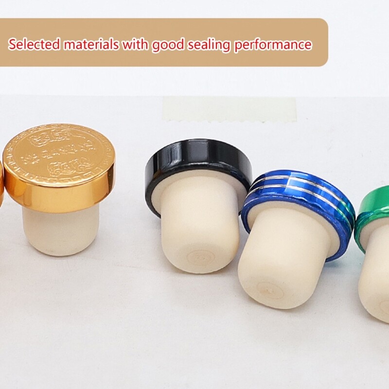 Vīna pudeles aizbāznis šampanieša gumijas pudeles vāciņš T-veida pudeles aizzīmogošanas spraudņa stieņa rīks Atkārtoti lietojams alus pudeles korķis A0KF