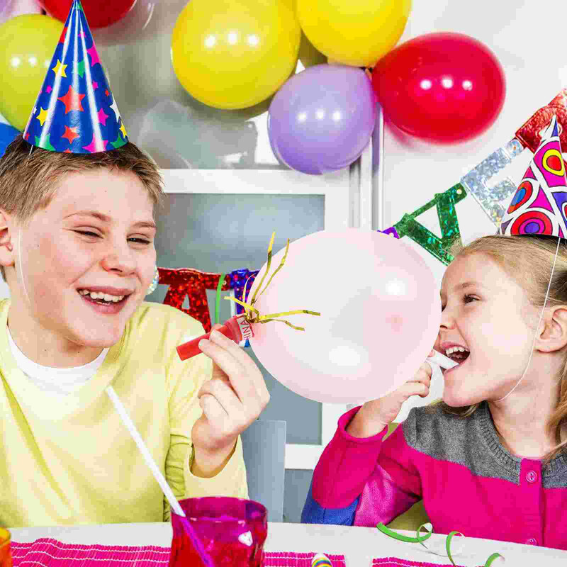 100 db Zenés kifújó léggömb vegyes csillogó rojtos fém zajkeltő gyerekeknek fújós sípok Halloween karácsonyra