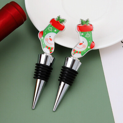 Χριστουγεννιάτικη σειρά 1 τεμ. Πώμα κρασιού επαναχρησιμοποιήσιμος φελλός Διακόσμηση χιονάνθρωπου σε σχήμα φρεσκάδας, σφραγισμένο βύσμα μπάρα καπακιού