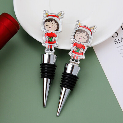 Χριστουγεννιάτικη σειρά 1 τεμ. Πώμα κρασιού επαναχρησιμοποιήσιμος φελλός Διακόσμηση χιονάνθρωπου σε σχήμα φρεσκάδας, σφραγισμένο βύσμα μπάρα καπακιού