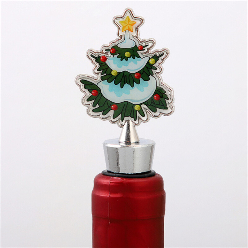 Χριστουγεννιάτικη σειρά 1 τεμ. Πώμα κρασιού επαναχρησιμοποιήσιμος φελλός Διακόσμηση χιονάνθρωπου σε σχήμα φρεσκάδας, σφραγισμένο βύσμα μπάρα καπακιού