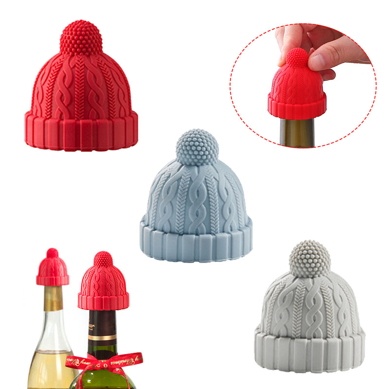 Újrafelhasználható szilikon bordugók palackzáró légmentesen záródó dugó Biztonságos parafa rudak szerszámok karácsonyi kupakok