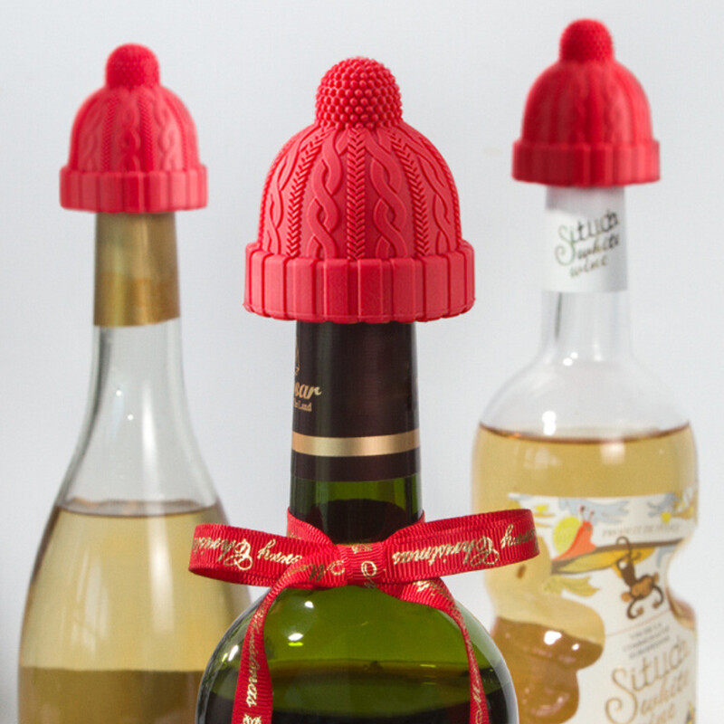 Újrafelhasználható szilikon bordugók palackzáró légmentesen záródó dugó Biztonságos parafa rudak szerszámok karácsonyi kupakok