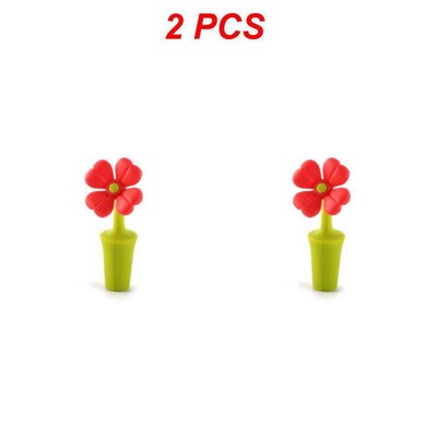 Virág szilikon borosüveg dugó Boros sörös pezsgős üveg Szivárgásmentes tömítés parafa parafa Kényelmes konyhai bár tartozékok