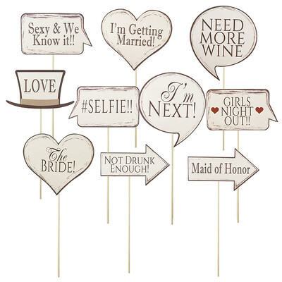 Esküvői parti fotófülke kellékei Mrs. Menyasszony és Vőlegény maszk Kézi Photobooth Leánybúcsúi menyasszonyi zuhany dekorációk