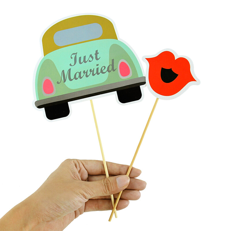 Esküvői parti fotófülke kellékei Mrs. Menyasszony és Vőlegény maszk Kézi Photobooth Leánybúcsúi menyasszonyi zuhany dekorációk