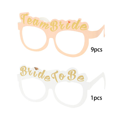 10/20db csapat menyasszony papír szemüveg menyasszony menyasszony zuhany Leánybúcsú Esküvői dekorációs kellékek fotófülke kellékek