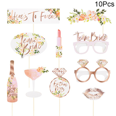 Team Bride To Be Photo Booth kellékek keret, vicces ajkak szemüvegek fotó kellékek esküvői dekorációhoz Leánybúcsú