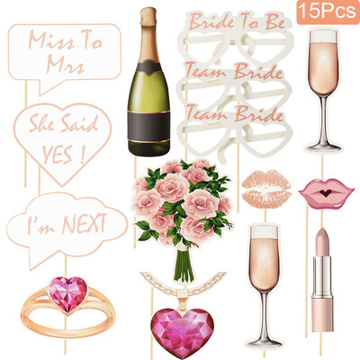 Team Bride To Be Photo Booth kellékek keret, vicces ajkak szemüvegek fotó kellékek esküvői dekorációhoz Leánybúcsú