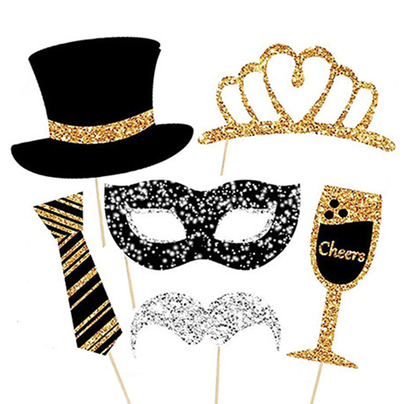 30Pcs The Bride`s Party Photo Booth Props για Γάμους γενεθλίων Αποφοίτηση Πρωτοχρονιάτικο Προμήθειες για πάρτι Καπέλα Κραγιόν Κορώνες γραβάτα