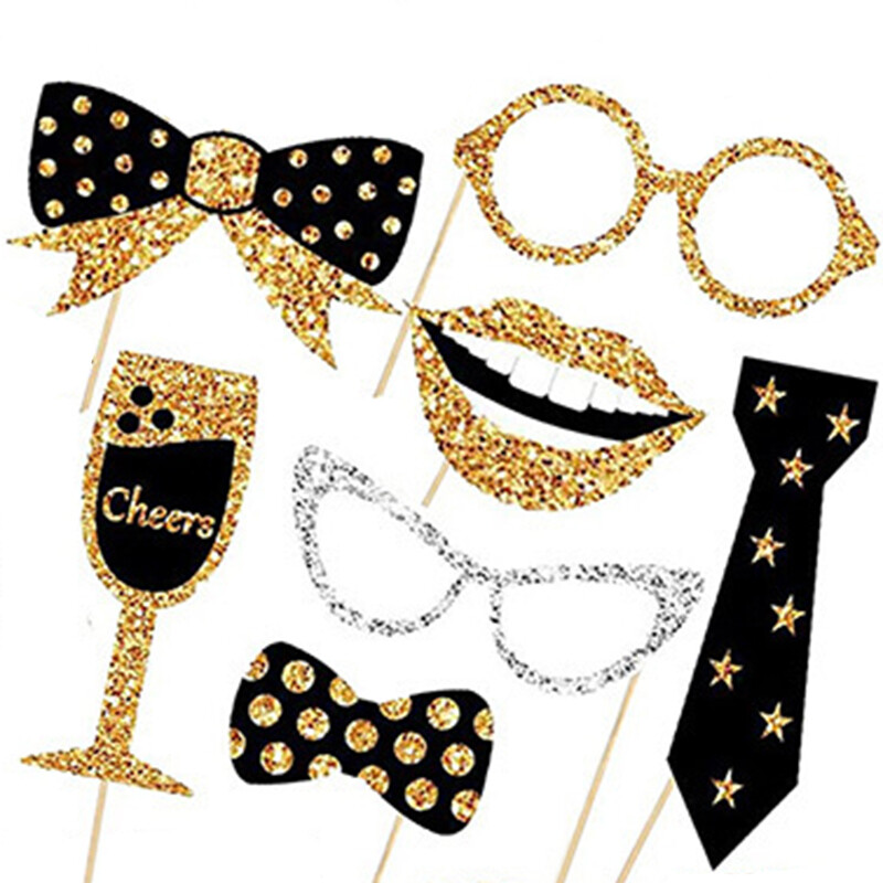 30Pcs The Bride`s Party Photo Booth Props για Γάμους γενεθλίων Αποφοίτηση Πρωτοχρονιάτικο Προμήθειες για πάρτι Καπέλα Κραγιόν Κορώνες γραβάτα