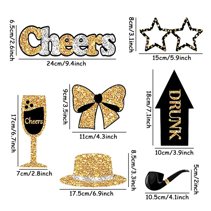 30Pcs The Bride`s Party Photo Booth Props για Γάμους γενεθλίων Αποφοίτηση Πρωτοχρονιάτικο Προμήθειες για πάρτι Καπέλα Κραγιόν Κορώνες γραβάτα