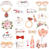 1 rinkinys Bride To Be Handheld Photo Prop Kartoninis Žiedas Šampano akiniai Rėmas Prop Višta mergvakario Reikmenys Vestuvių Dušo Deco