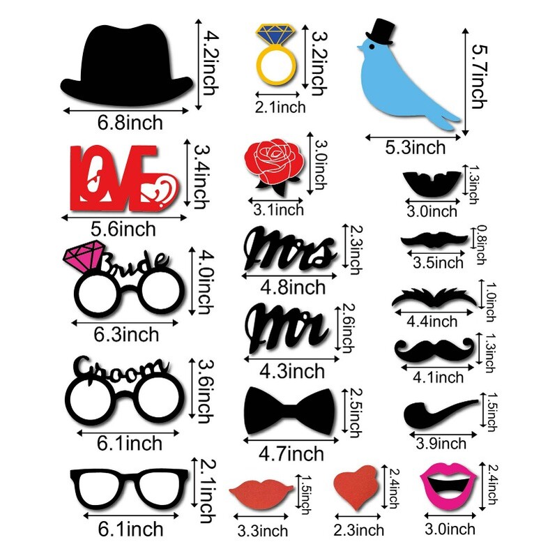 31 vnt Kūrybinis vestuvių vakarėlis Nuotakos ir jaunikio komandos fotografavimo reikmenys Juokingi gimtadienio vakarėliai „Pasidaryk pats“ fotografavimas