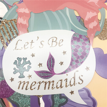 Χαρτί 26 τμχ Mermaid Party Handheld Photo Booth Props Baby Shower Under The Sea Theme Girl Mermaid Birthday Party Wedding