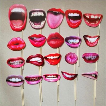 20 τεμ./Σετ για ενήλικες Funny Lip Mouth DIY Photobooth Props Διακόσμηση γάμου DIY Photo Booth Διακοσμήσεις για πάρτι γενεθλίων