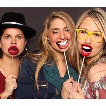 20 τεμ./Σετ για ενήλικες Funny Lip Mouth DIY Photobooth Props Διακόσμηση γάμου DIY Photo Booth Διακοσμήσεις για πάρτι γενεθλίων