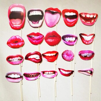 20 τεμ./Σετ για ενήλικες Funny Lip Mouth DIY Photobooth Props Διακόσμηση γάμου DIY Photo Booth Διακοσμήσεις για πάρτι γενεθλίων