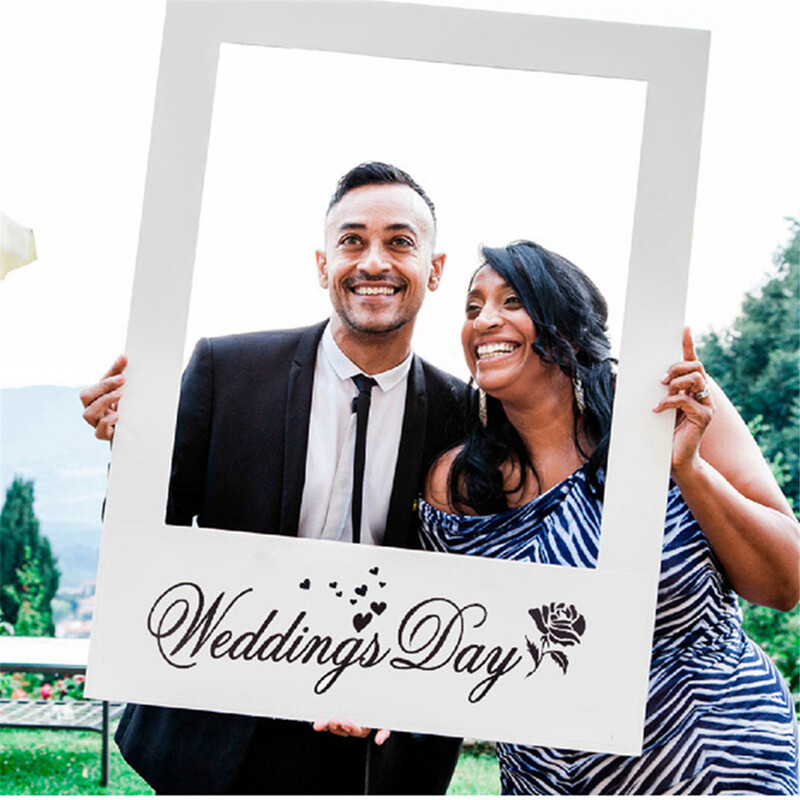 Ρομαντική κορνίζα γάμου Φωτογραφία στηρίγματα Photo Booth Διακόσμηση γαμήλιων πάρτι