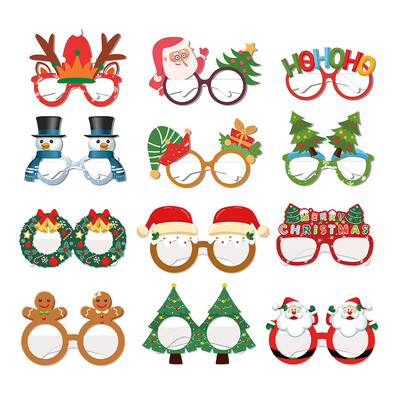 6/12 τεμ. Cartoon Merry Christmas Χάρτινα ποτήρια Άγιος Βασίλης Χιονάνθρωπος Elk Xmas Tree Glasses Xmas Party Kids Gift Prop Supplies