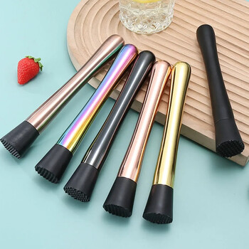 Розово злато Sliver Muddler Sticks Spoon Srtainer Ice Cocktail Stick от неръждаема стомана Fruit Bar Tools Wine Tools Bar Accessories