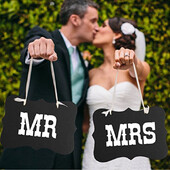 2τμχ MR&MRS Photo Booth Props Διακόσμηση γάμου Αρραβώνας Photobooth Φωτογραφικά στηρίγματα Τραπέζι γάμου Κρεμαστά Σημαίες Προμήθειες πάρτι