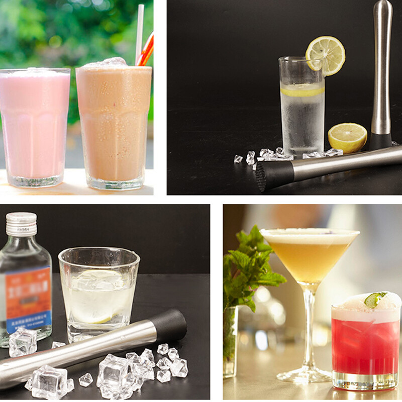 Juodo / rožinio aukso / sidabro nerūdijančio plieno kokteilių maišymo šaukštas namų baro įrankių rinkinys – vaisių pagrindu pagaminti gėrimai (8 colių maišytuvas)