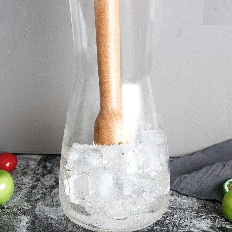 Leeseph medinis maišytuvas kokteiliams, medžio ledo smulkintuvo maišytuvo įrankis, virtuvės įrankis česnakų žolelių vaisiams