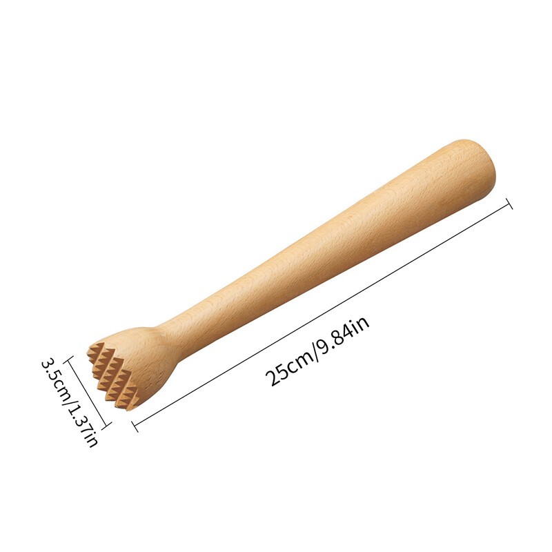 Leeseph medinis maišytuvas kokteiliams, medžio ledo smulkintuvo maišytuvo įrankis, virtuvės įrankis česnakų žolelių vaisiams