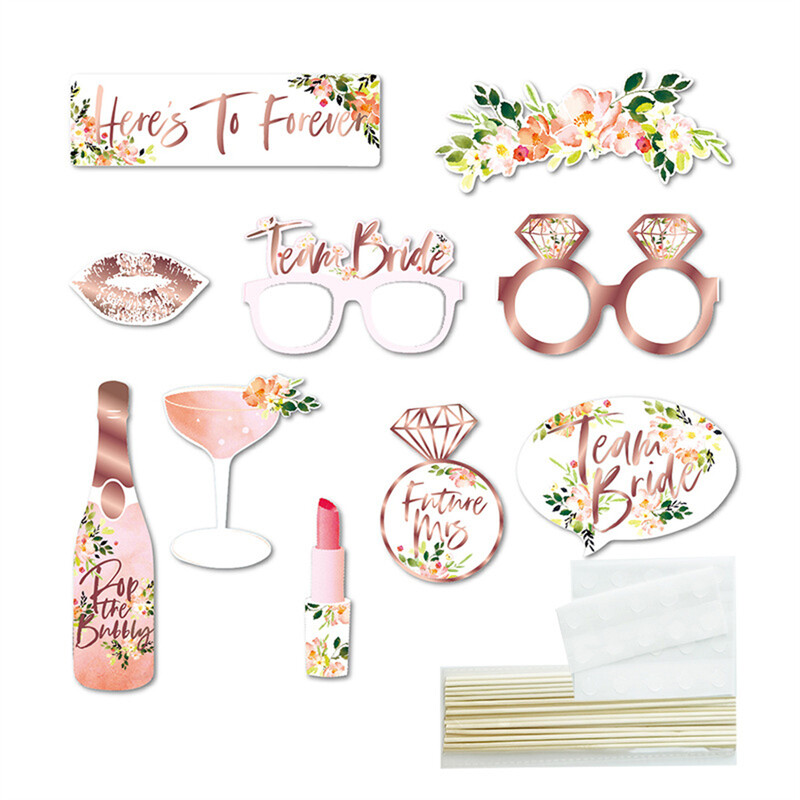 10 db Team Bride to Be papír fotófülke kellékek maszk Photobooth leánybúcsú menyasszonyi zuhany esküvői dekorációs kellékek