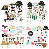 Διακόσμηση γάμου Photo Booth Props DIY γυαλιά για τα χείλη μουστάκι Team Bride Groom Mrs Mrs Bridal Shower Decor Hen Party Supplies