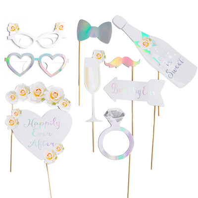 Διακόσμηση γάμου Photo Booth Props DIY γυαλιά για τα χείλη μουστάκι Team Bride Groom Mrs Mrs Bridal Shower Decor Hen Party Supplies