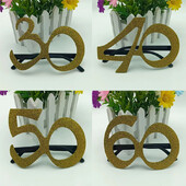 1db Rose Gold 30 40 50 60 éves műanyag szemüvegek születésnapi fényképes kellékek felnőtteknek boldog születésnapi parti évfordulós dekorációs kellékei