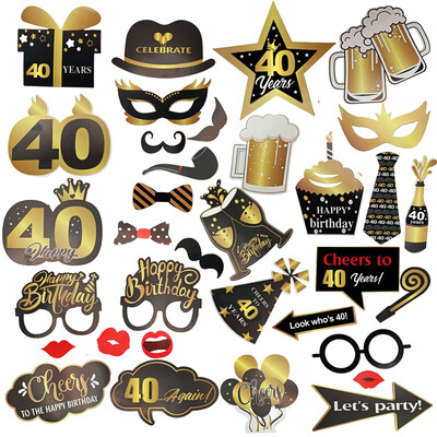 1db Rose Gold 30 40 50 60 éves műanyag szemüvegek születésnapi fényképes kellékek felnőtteknek boldog születésnapi parti évfordulós dekorációs kellékei