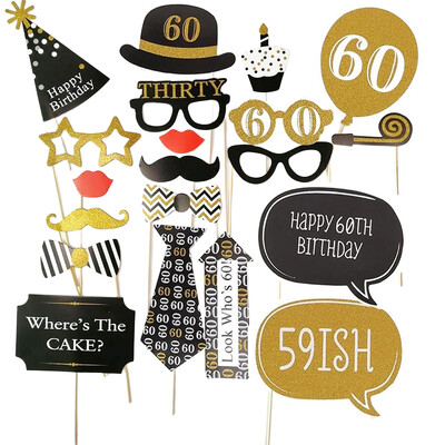 1db Rose Gold 30 40 50 60 éves műanyag szemüvegek születésnapi fényképes kellékek felnőtteknek boldog születésnapi parti évfordulós dekorációs kellékei