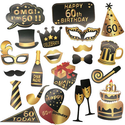 1db Rose Gold 30 40 50 60 éves műanyag szemüvegek születésnapi fényképes kellékek felnőtteknek boldog születésnapi parti évfordulós dekorációs kellékei