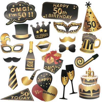 1db Rose Gold 30 40 50 60 éves műanyag szemüvegek születésnapi fényképes kellékek felnőtteknek boldog születésnapi parti évfordulós dekorációs kellékei