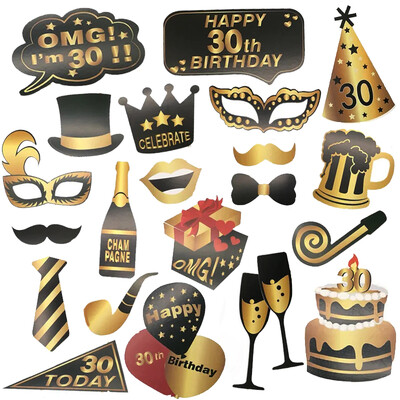 1db Rose Gold 30 40 50 60 éves műanyag szemüvegek születésnapi fényképes kellékek felnőtteknek boldog születésnapi parti évfordulós dekorációs kellékei