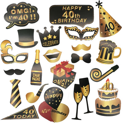 1db Rose Gold 30 40 50 60 éves műanyag szemüvegek születésnapi fényképes kellékek felnőtteknek boldog születésnapi parti évfordulós dekorációs kellékei